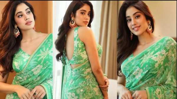Janhvi Kapoor looks Stunning and Hot in Green Saree, See Pics