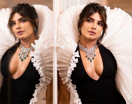 Priyanka Chopra shared her breathtaking pictures in a black dove gown at the Bulgari event, See Pics