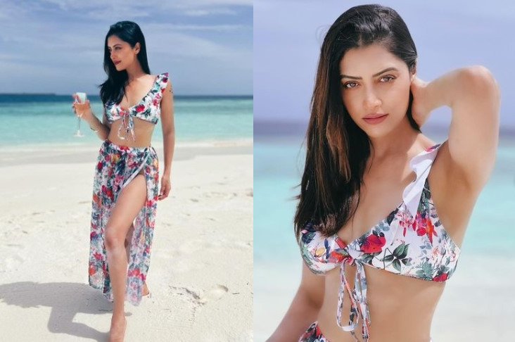 Mamta Mohandas sizzles in a Thigh-high slit skirt and trim top from her Maldives vacation, See Pics