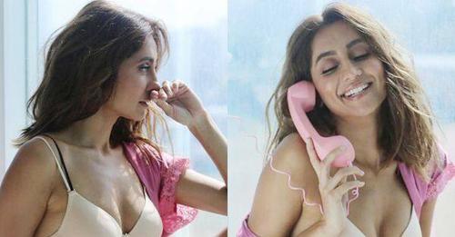 Anusha Dandekar stuns an off-white bikini with a satin pink nighty, See Pics