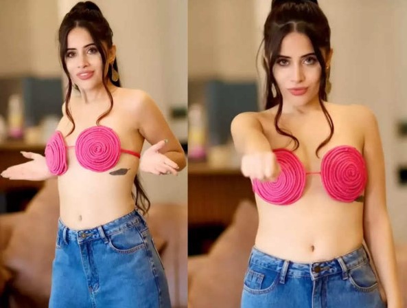Urfi Javed gets trolled for dancing in a bralette made of wire