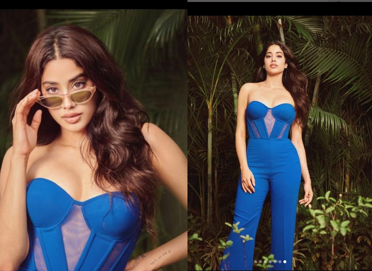 Janhvi Kapoor looks sizzling hot in a blue dress, See Pics