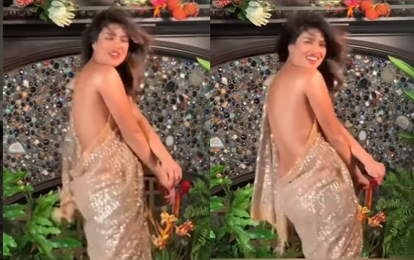 Priyanka Chopra gets trolled for wearing a saree without a blouse for a photoshoot, Watch Viral Video