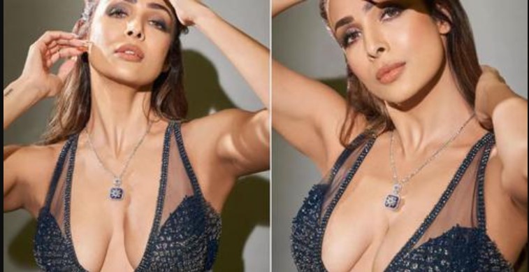 Malaika Arora stuns in a plunging neckline gown with thigh-high slit, See Pics