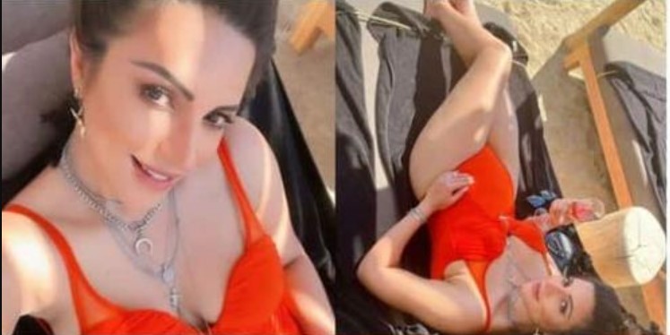 Shama Sikander shares sizzling pictures in an orange swimsuit, See Viral Photos