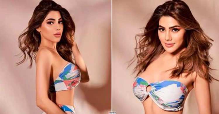 Nikki Tamboli sizzles in a strapless crop top outfit, See Pics