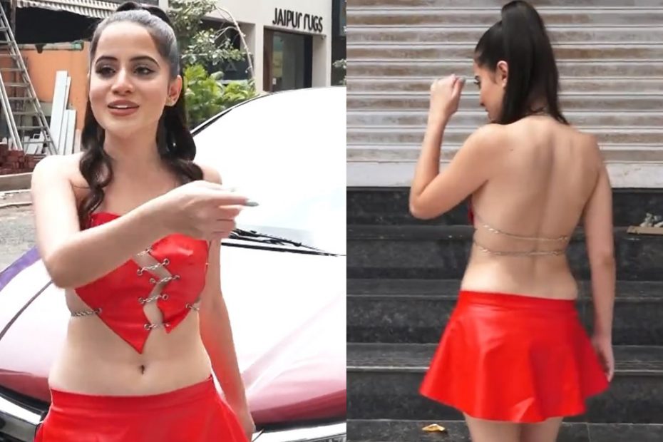 Urfi Javed wars a broken heart-shaped cutout backless top with a mini skirt, See Viral Videos