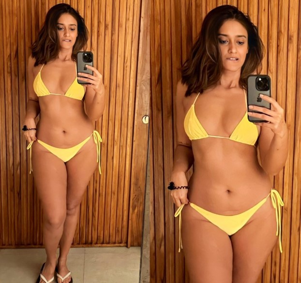 Ileana D'cruz takes a mirror selfie as she flaunts her drop-dead Gorgeous Yellow Bikini Look