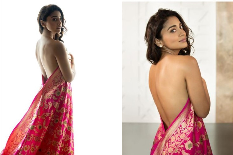 Shriya Saran raises the internet temperature as she goes blouse-less in the latest saree pictures