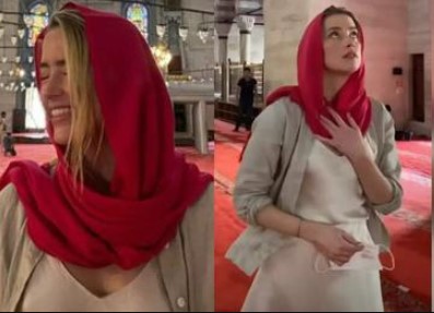 Amber Heard was trolled for going braless in a mosque