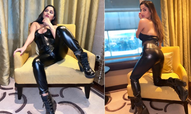 Kate Sharma gave such bold poses in a black leather dress, fans are gazing at the pictures