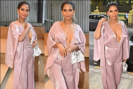 Poonam Pandey sets the internet on fire with an uber-glamourous look in a plunging neckline outfit