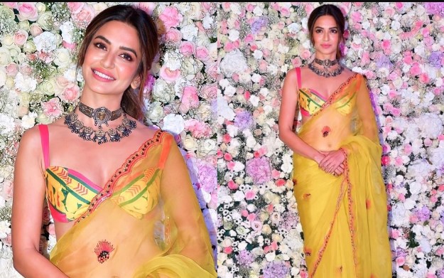 Kriti Kharbanda looks Gorgeous in a saree while attending the Eid party, See Pics