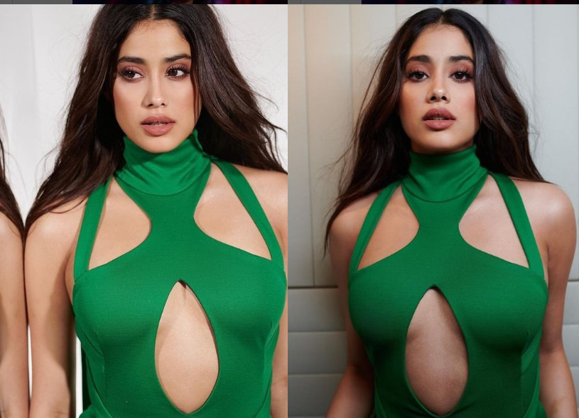 Janhvi Kapoor sizzles in a green cut-out gown, See Pics
