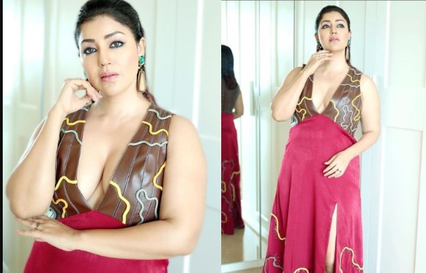 Debina Bonnerjee trolled for showing cleavage in a thigh-high slit gown