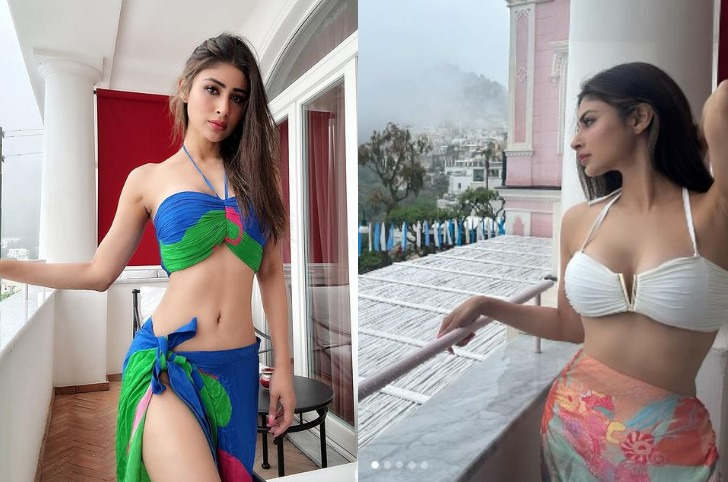 Mouni Roy stuns in a blue and green sarong as she enjoys her vacation in Capri