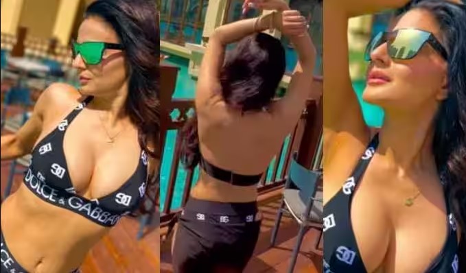 Ameesha Patel soars mercury levels in a sizzling hot black Bikini from Dubai