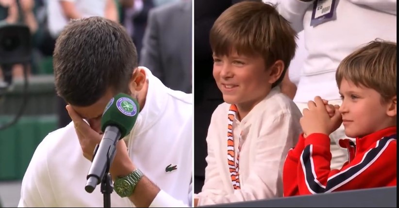 Novak Djokovic became emotional when his son smiled