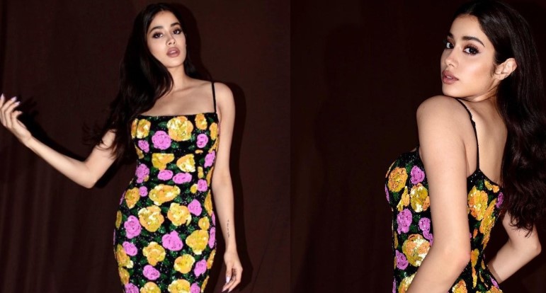 Janhvi Kapoor looks gorgeous in floral bodycon midi dress