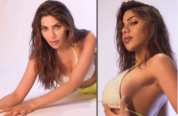 Nikki Tamboli has set Instagram on fire with a racy video in a backless bikini top, Watch!