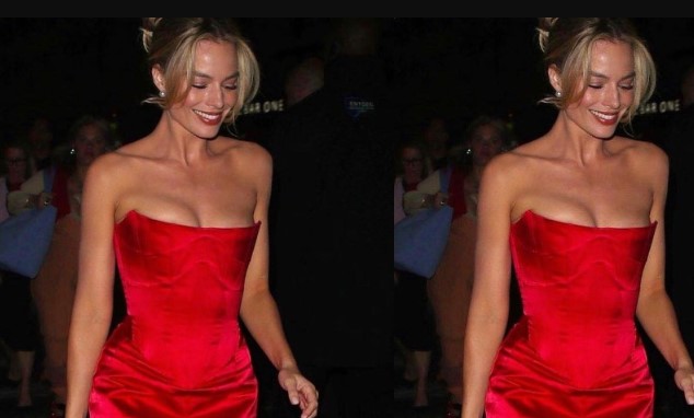Margot Robbie stuns in the littlest red dress