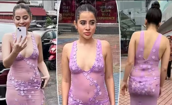 Urfi Javed looks hottest in a sheer lilac gown with a floral design, See Pics