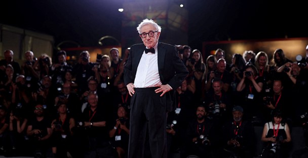 Venice red carpet protest against director Woody Allen accused of sexual misconduct